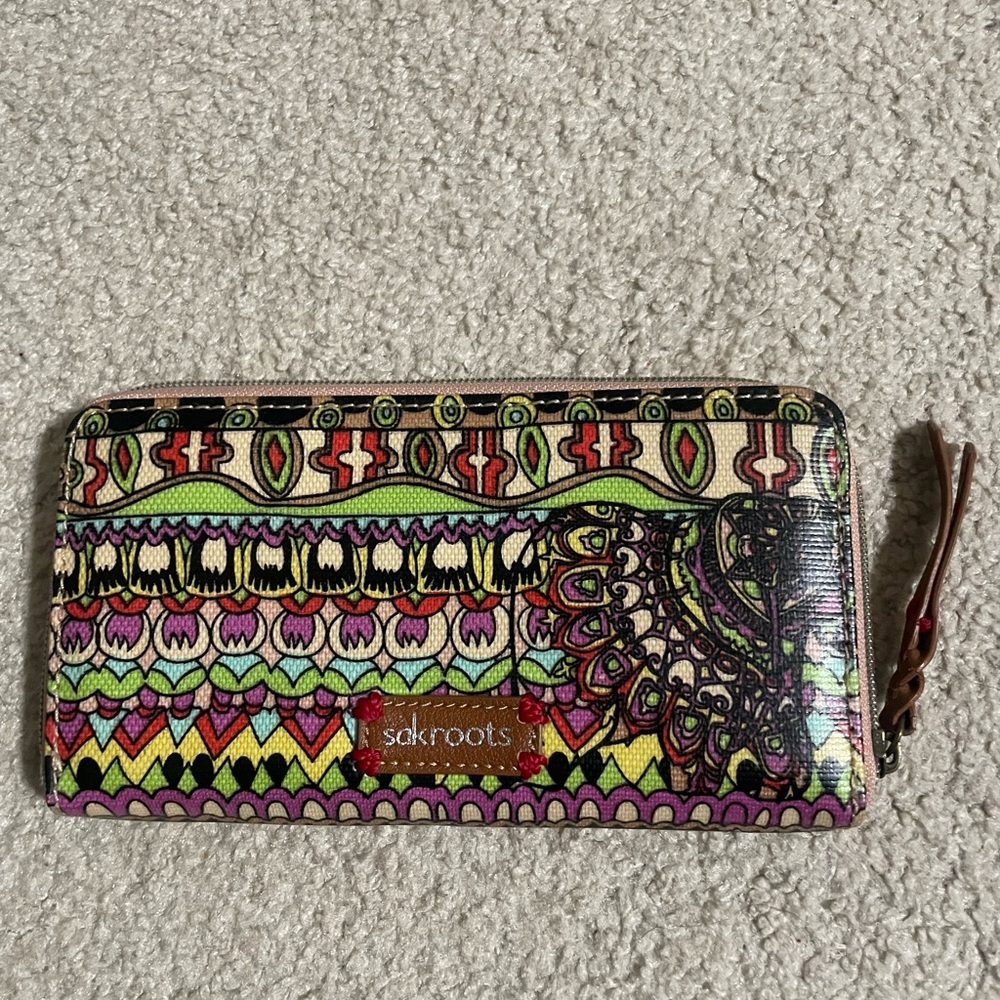 Sakroots Multicolor Patterned Zip Wallet - Vibran… - image 1